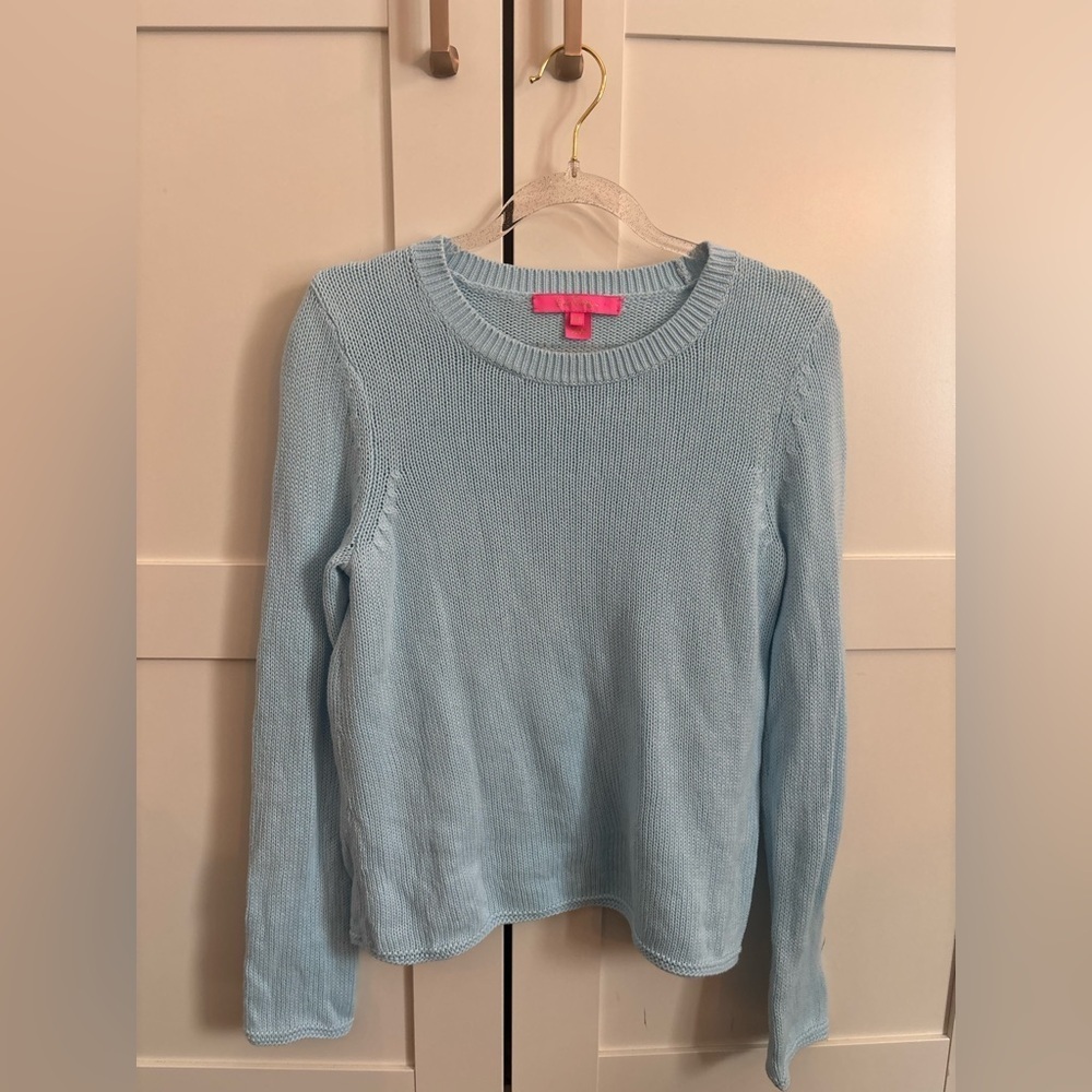 Lilly Pulitzer light blue cable knit sweater size xs cozy preppy casual